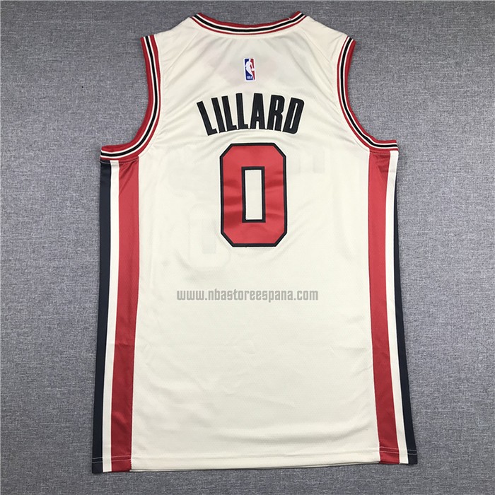 Camiseta Portland Trail Blazers Damian Lillard NO 0 Ciudad 2019-20 Crema